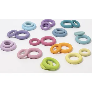 Dřevěná hračka Grimms Dřevěná stavebnice - kroužky Barva: Pastelová Grimms