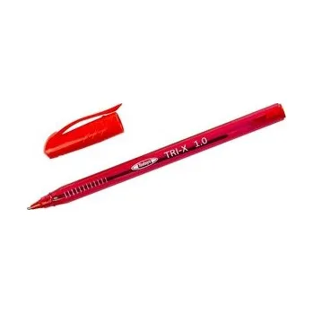 Set školních potřeb Długopis olejowy TRI-X Color czerwony (50szt) DELI