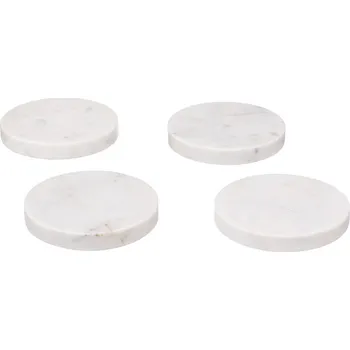 Secret de Gourmet Podtácky pod hrnky MARBLE, Ø 10 cm, 4 kusy, bílé