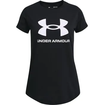 Dívčí tričko Under Armour Live Sportstyle Graphic Short Sleeve T Shirt Girls Black/White 11 - 12 Years (L)