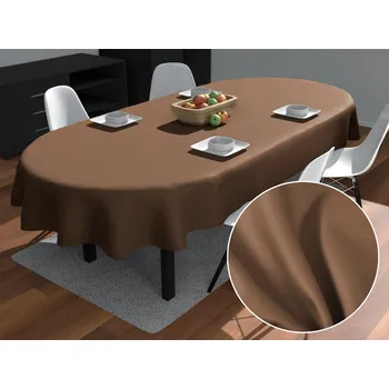 ubrus Oválný bavlněný saténový ubrus ST-013 Světle hnědý 60x100 cm