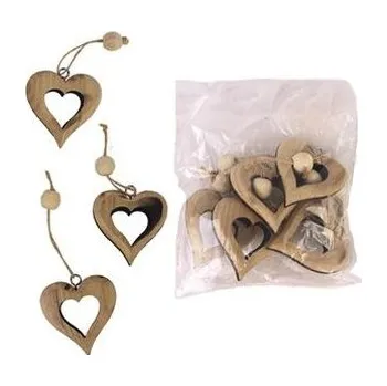 Dekorace srdce, 5ks D4099-20