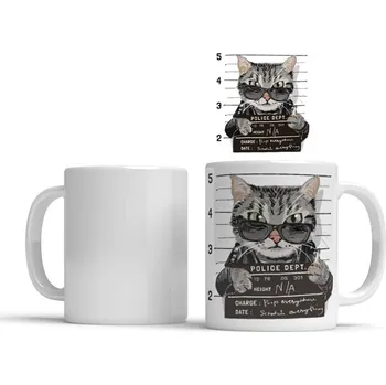 Hrnek s kočkou Bad Boy - Tyrkysová