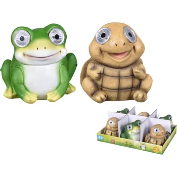 Zahradní dekorace Žába / želva solární polyresinové 10x11x11cm