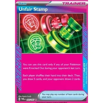 Karetní hra Pokémon TWM 165/167 Unfair Stamp - Twilight Masquerade