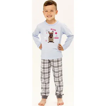 Pánské pyžamo Chlapecké pyžamo Ollie 3305 122-140 Modrá 122