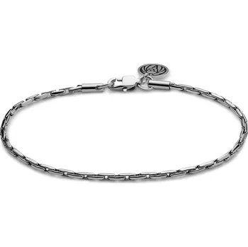 Náramek Essentials | 2mm řetízkový náramek stříbrné barvy s&nbsp;obdélníkovými články - Lucleon