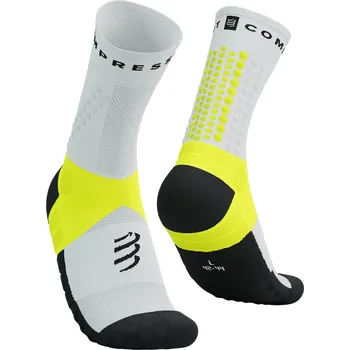 Pánské ponožky Compressport Ultra Trail Socks V2.0 white / safe yellow - EU 35-38