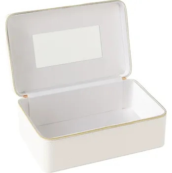 Úložný box Bílá koženková šperkovnice J-line Jewly 30 x 19 cm