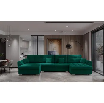 Sedací souprava Rozkládací rohová sedačka MANILA U zelená