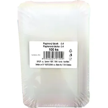 Jednorázové nádobí Tácek papírový č.4 13x20cm 100ks