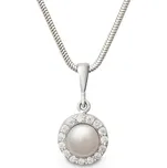 Přívěšek ze stříbra s bílou perlou a zirkony 438.90