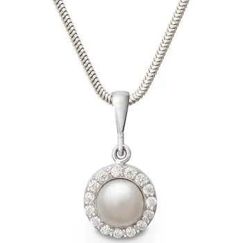 Přívěsek Přívěšek ze stříbra s bílou perlou a zirkony 438.90
