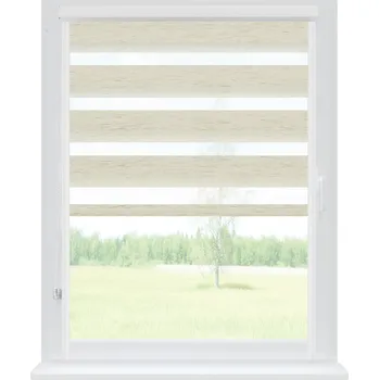 Roleta Dekodum Roleta den a noc v bílé kazetě premium, barva látky Béžová Šířka (cm): 100, Výška (cm): Standardní (do 150 cm), Strana mechanismu: Práva