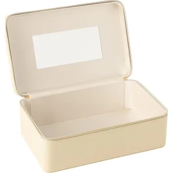 Úložný box Béžová koženková šperkovnice J-line Jewly 30 x 19 cm