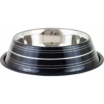 Miska pro psa Jedna kovová miska černá, stříbrná 0,4 l
