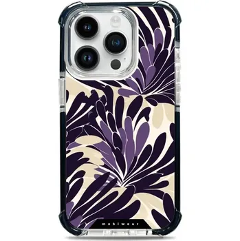Pouzdro na mobilní telefon Odolný obal Mobiwear MagSafe Elite Bumper - Apple iPhone 14 Pro - DA47D Fialová flóra (Odolný kryt, pouzdro, obal Mobiwear Elite Bumper na mobil Apple iPhone 14 Pro - DA47D Fialová flóra, materiál Plast + TPU silikon + kov - zesílená ochrana telefonu,)