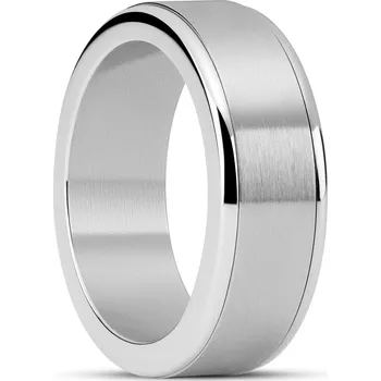 Prsten Enthumema | 8mm kartáčovaný fidget prsten z nerezové oceli stříbrné barvy - Seizmont