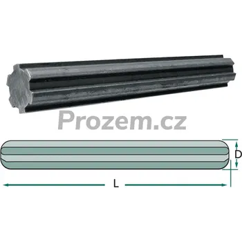 Klíč Profilová hřídel, 1 3/8" (6), délka 300 mm, s profilem po délce