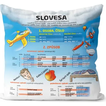 Dekorativní polštářek Polštář 40 x 40 cm - Slovesa