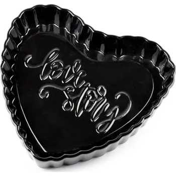Koláčová forma MODERN LIFE ve tvaru srdce černá