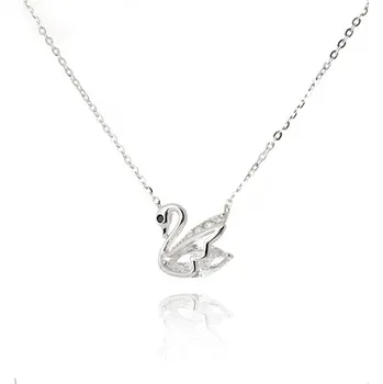 Náhrdelník Dámský stříbrný náhrdelník s labutí 41-46 cm STNAH230F + dárek zdarma