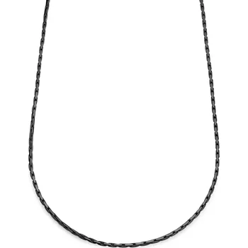 Náhrdelník Essentials | 3mm řetízkový náhrdelník s&nbsp;obdélníkovými články v&nbsp;černé barvě gunmetal - Lucleon
