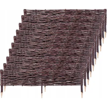 Zahradní obrubník Zahradní palisáda Kadax dřevěná hnědá 100 cm x 20 cm 10 ks