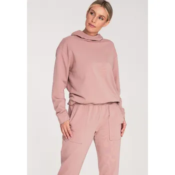 Dámská mikina Bavlněná mikina s volným stojáčkem M1034 FIGL Barva: Tmavě Růžová, Velikost: L