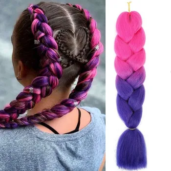 Ozdoba do vlasů Carla Syntetické vlasy do copánků Laneez růžovo-fialová One size