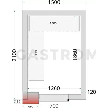 Panely do chladicí místnosti s&nbsp;120 mm izolací | TEFCOLD, CR 150x210x220