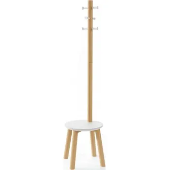 Věšák Věšák se stoličkou Pillar Stool Natural 167x50 cm