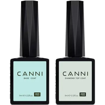 Lak na nehty Canni HEMA Free - Sada Top & Base; 2 x 9 ml