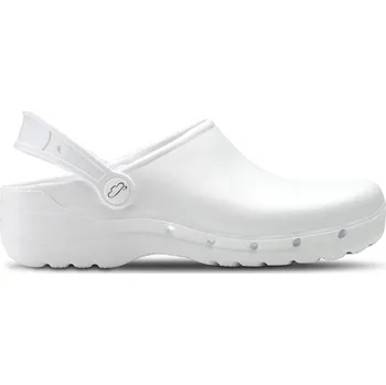 Pracovní obuv Doctor in uniforma zdravotnické nazouvací pantofle s páskem bílé