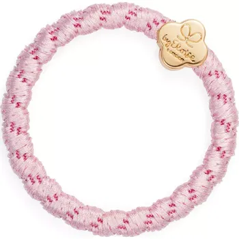 Gold Quatrefoil Woven Soft Pink