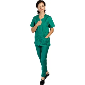 Zdravotnický oděv Zelený zdravotnický set na zip - dámský | drinuniforma.cz