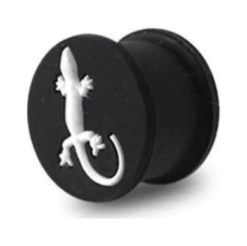 Piercing Plug silikon s bílou ješterkou (8 mm)