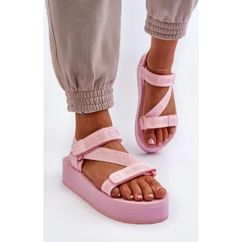Dámské sandále Dámské sandály na platformě Big Star NN274A529 Barva: Růžová, Velikost: 38