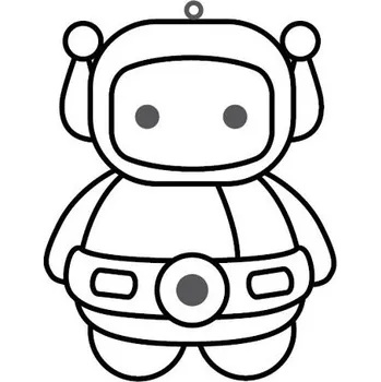 Závěsná sklíčka k vybarvení barvami na sklo cca 8 cm - 77. ROBOT 1