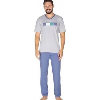 Pánské pyžamo Pohodlné pánské pyžamo v šedo-modré barvě, VELIKOST M
