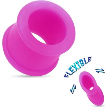 Šperk Silikonový tunel do ucha - fialový (22 mm)