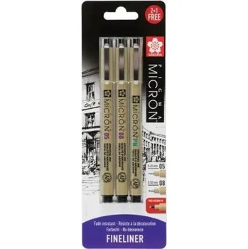 Kancelář Sakura Sada Pigma Micron Black 2+1 PN zdarma