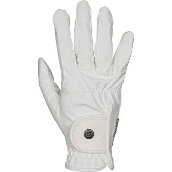 Jezdecké rukavice EQUESTRO Syntetic Leather Soft - bílé, 6,5