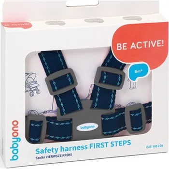 Kšíry do kočárku/Bezpečnostní pásy s vodítkem - KLASIK tmavě modré s modrou - BabyOno