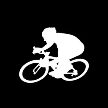 Samolepicí dekorace na vozidlo Samolepka cyklista stříbrná