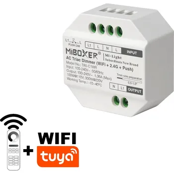 LED osvětlení MiBOXER TRIAK WIFI + RF přijímač stmívač / spínač TUYA + 2.4GHz + PUSH 1,36A TRI-C1WR