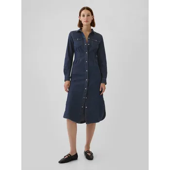 Dámské šaty GAP Džínové midi šaty Western - Dámské GAP modrá 2914287