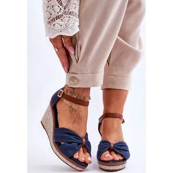 Dámské sandále Dámské sandály na klínu Daphne Barva: Modrá, Velikost: 37