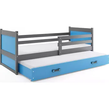 Postel BMS GROUP Dětská postel Rico - 2 osoby, 80x190 s výsuvnou přistýlkou bez matrace – Grafit, Modrá, Modrá