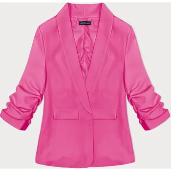 Dámské sako Tenké růžové sako s nařasenými rukávy (22-356) odstíny růžové L (40)